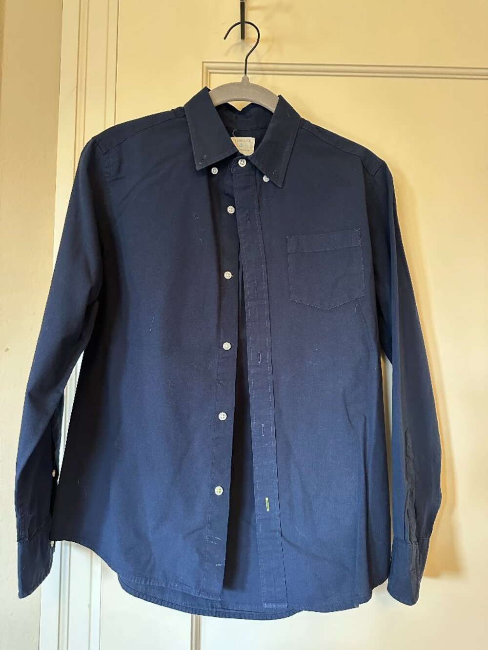 J.Crew Kids' stretch poplin BLUE button-down shirt, Size 12 Boys